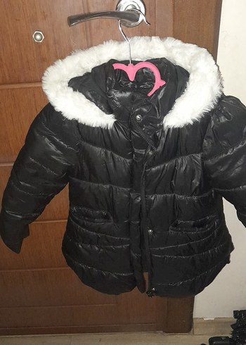 Kürklü Siyah Çocuk Kışlık Mont