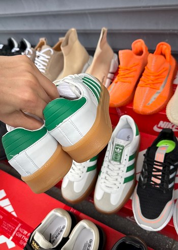 Beyaz Yeşil Platform Kadın Spor Ayakkabı - Görsel 3