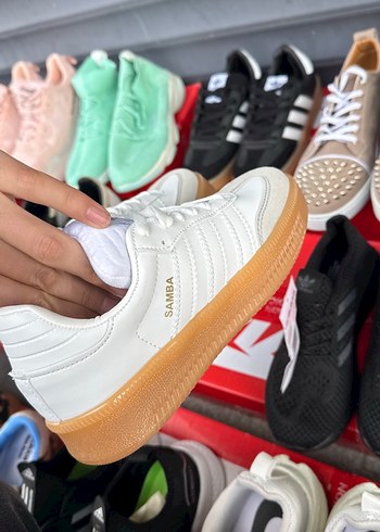 Beyaz Bağcıklı Kadın Sneakers - Görsel 4