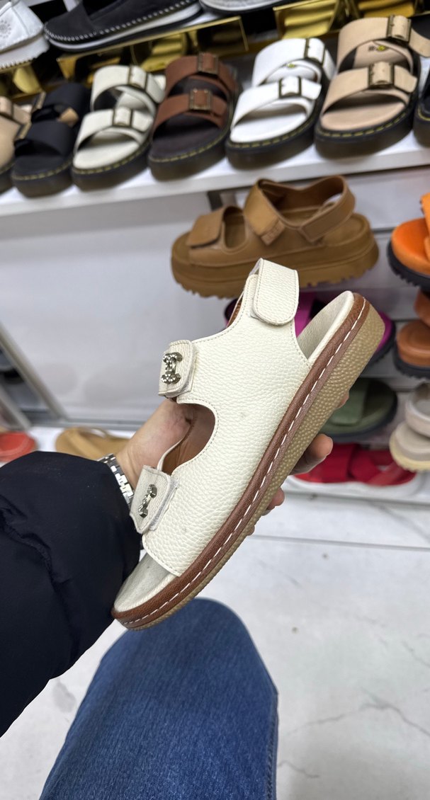 Beyaz Yılan Desenli Topuklu Kadın Sandalet - Görsel 3