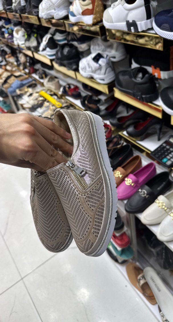 Gri Yılan Desenli Stiletto Topuklu Spor Ayakkabı - Görsel 3