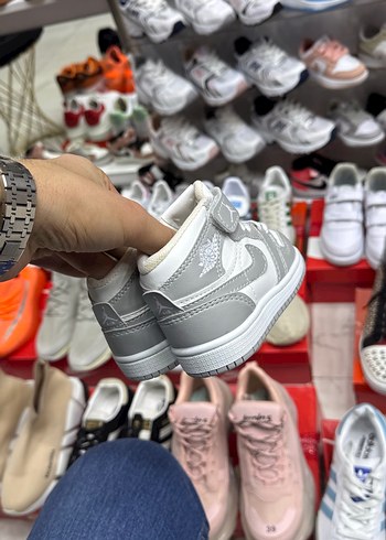 Gri Erkek Çocuk Spor Ayakkabı Velcro - Görsel 4