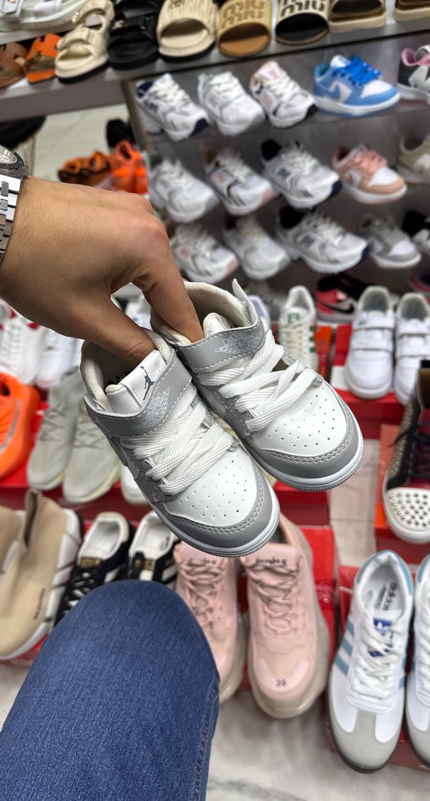 Gri Erkek Çocuk Spor Ayakkabı Velcro - Görsel 2