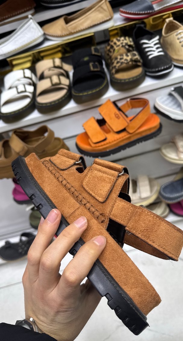 Kahverengi Süet Kadın Dolgu Topuklu Sandalet - Görsel 5