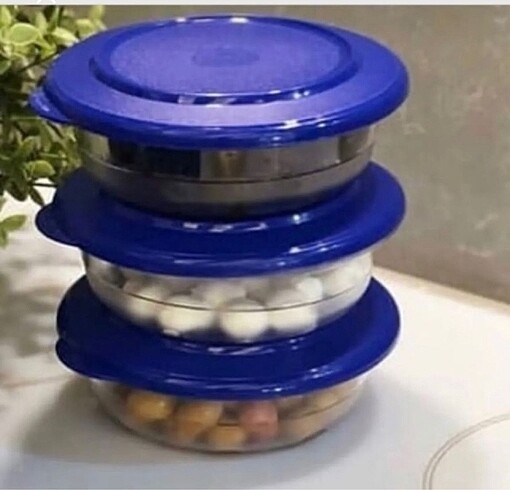 Tupperware Kristalın kase 3 lü