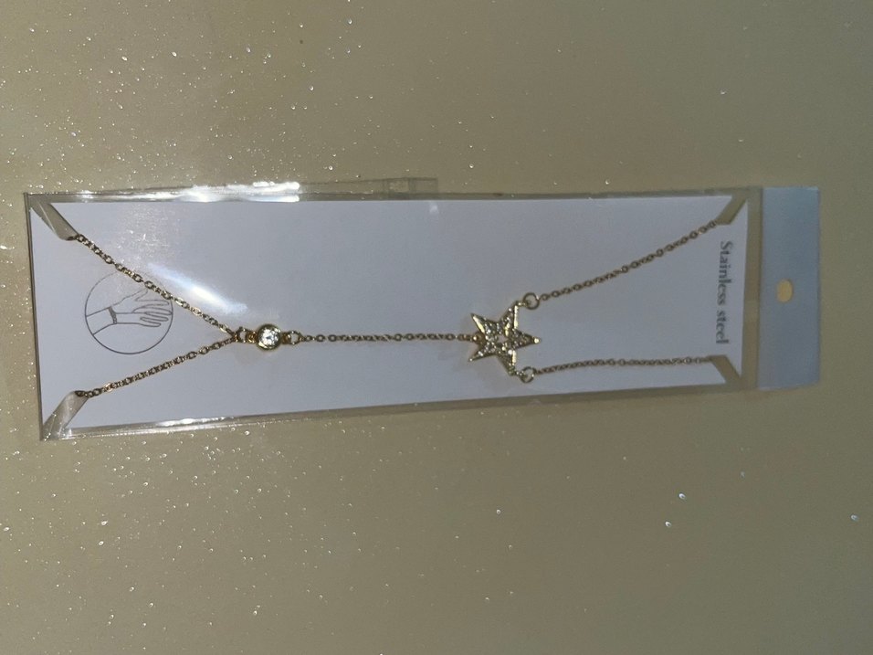 Altın Renkli Yıldız Detaylı Kadın El Zinciri - Görsel 2