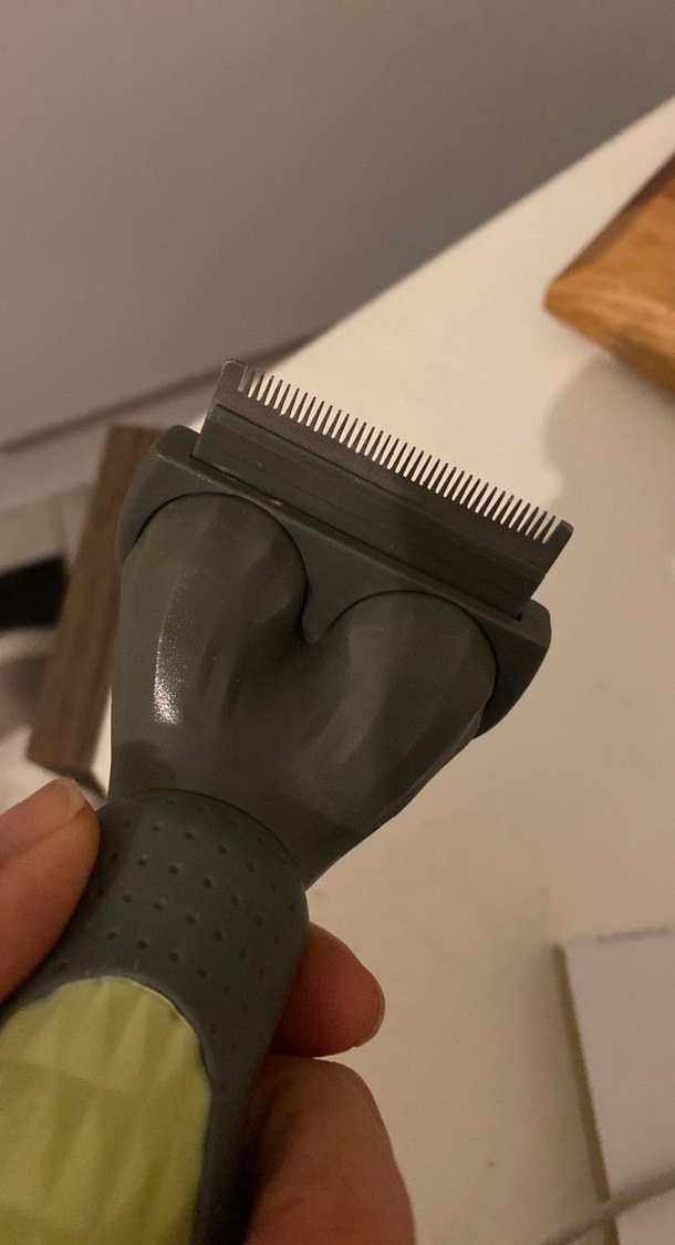 Gri ve haki kedi tüy tarama fırçası - Görsel 3