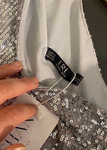 Uzun Kollu, Drapeli Gri Yılan Desenli Abiye Elbise - Görsel 5