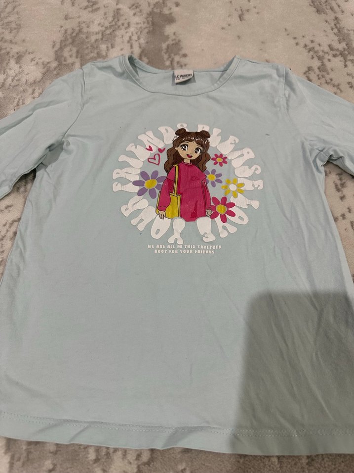 Uzun Kollu Kız Tişörtü - Görsel 2