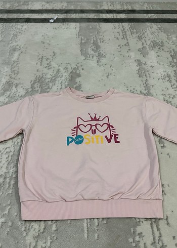 Kız Çocuk Pembe Baskılı Uzun Kollu sweatshirt - Görsel 2
