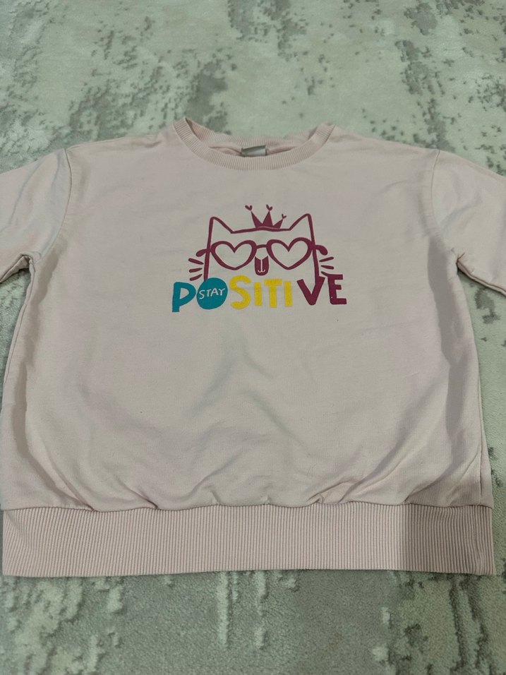 Kız Çocuk Pembe Baskılı Uzun Kollu sweatshirt - Görsel 3