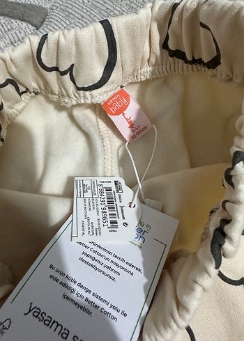 Krem Kalp Desenli Kız Çocuk Eşofman Altı - Görsel 3