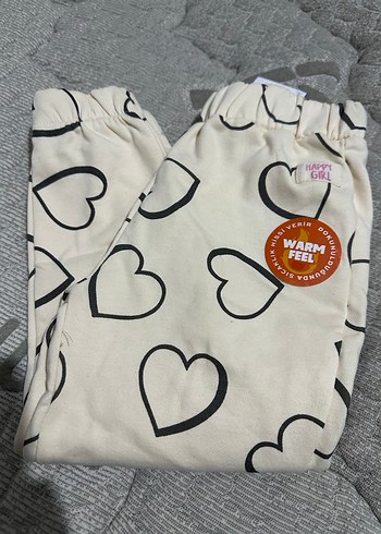 Krem Kalp Desenli Kız Çocuk Eşofman Altı - Görsel 4