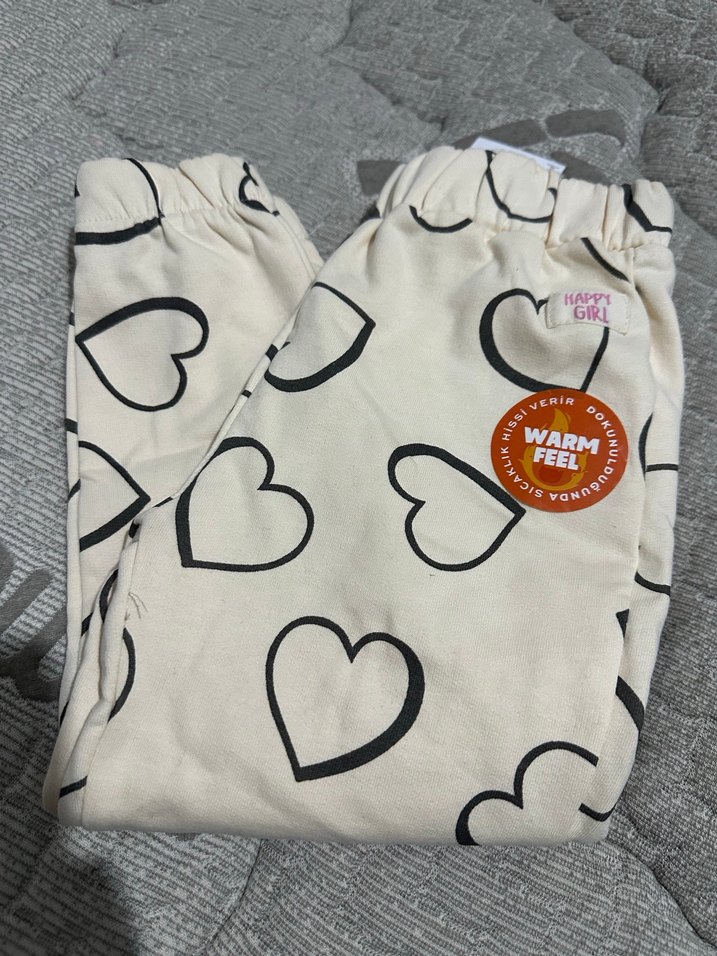 Krem Kalp Desenli Kız Çocuk Eşofman Altı - Görsel 4