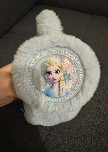 Açık mavi Kürklü Nakışlı Kız Çocuk Kulaklık - Görsel 4