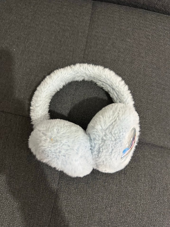 Açık mavi Kürklü Nakışlı Kız Çocuk Kulaklık - Görsel 2