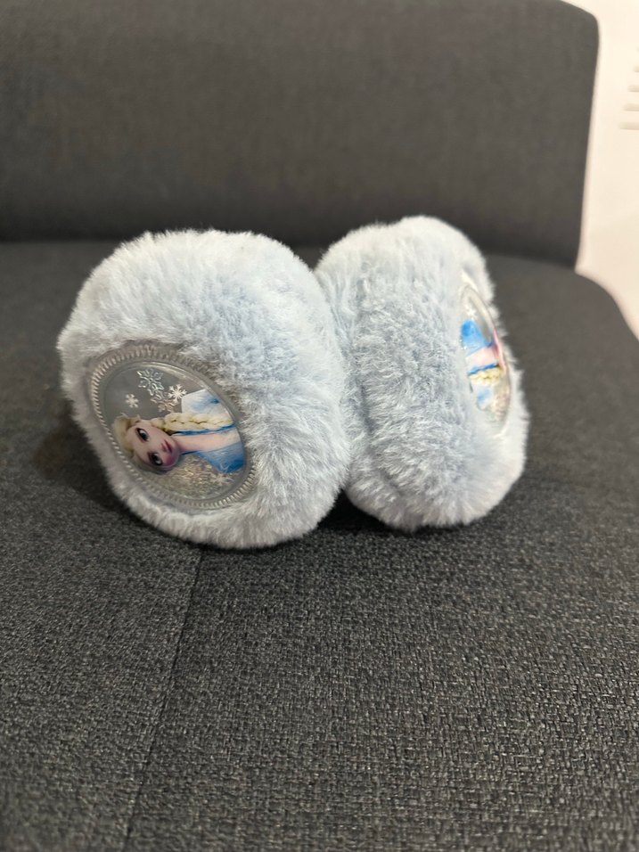 Açık mavi Kürklü Nakışlı Kız Çocuk Kulaklık - Görsel 3