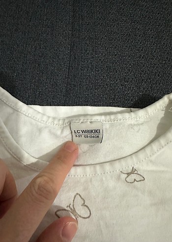 Kelebek Desenli Beyaz kız çocuk Tişörtü - Görsel 2