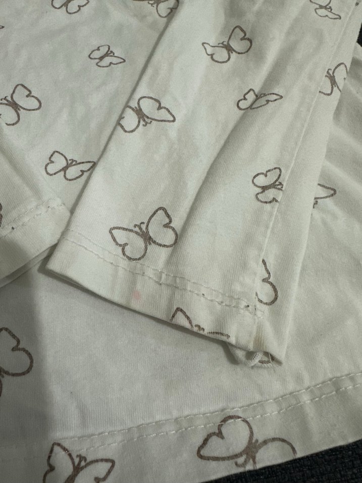 Kelebek Desenli Beyaz kız çocuk Tişörtü - Görsel 5