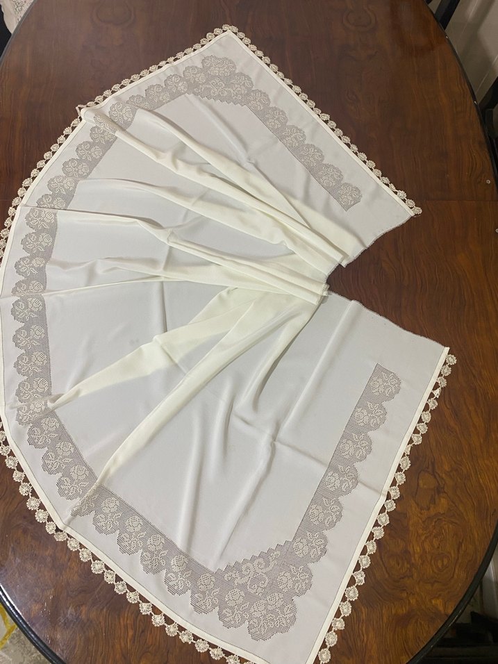 Dantel Detaylı Beyaz Kadın Fular - Görsel 4