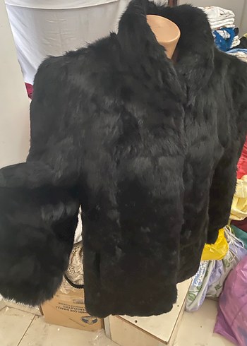 Siyah Kürk Detaylı Midi Boy Kadın Kaban - Görsel 2