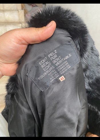 Siyah Kürk Detaylı Midi Boy Kadın Kaban - Görsel 5