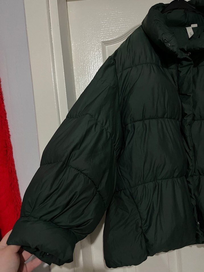 Kadın Yeşil Yumuşak Dokulu Kapitone Mont - Görsel 2