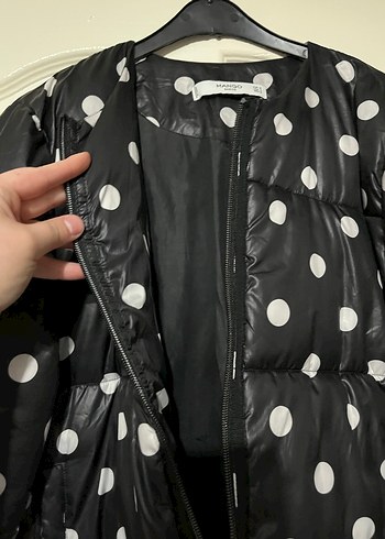 Düğmeli Siyah Puantiyeli Kadın Ceket - Görsel 6
