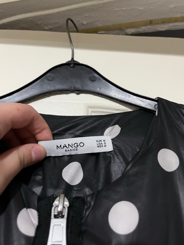 Düğmeli Siyah Puantiyeli Kadın Ceket - Görsel 5