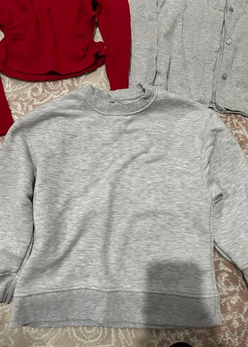 Kızlar için gri örgü uzun kollu hırka - Görsel 2