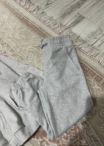 Kız Gri Kapüşonlu Fermuarlı Eşofman Takımı - Görsel 3