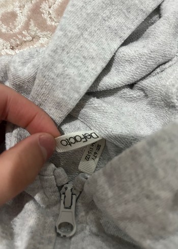 Kız Gri Kapüşonlu Fermuarlı Eşofman Takımı - Görsel 4