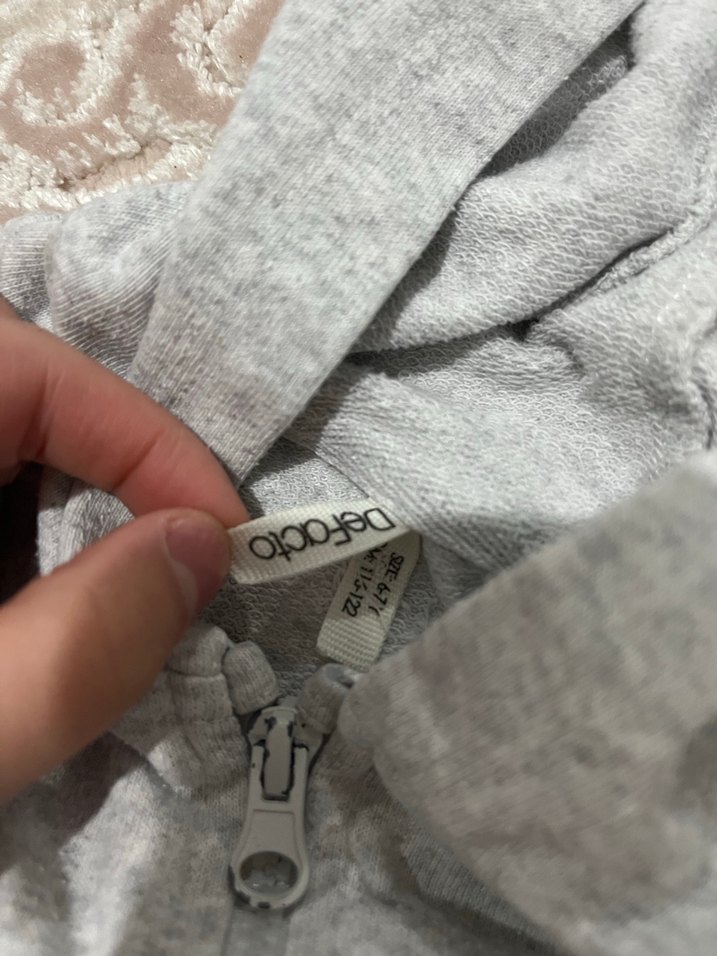 Kız Gri Kapüşonlu Fermuarlı Eşofman Takımı - Görsel 4