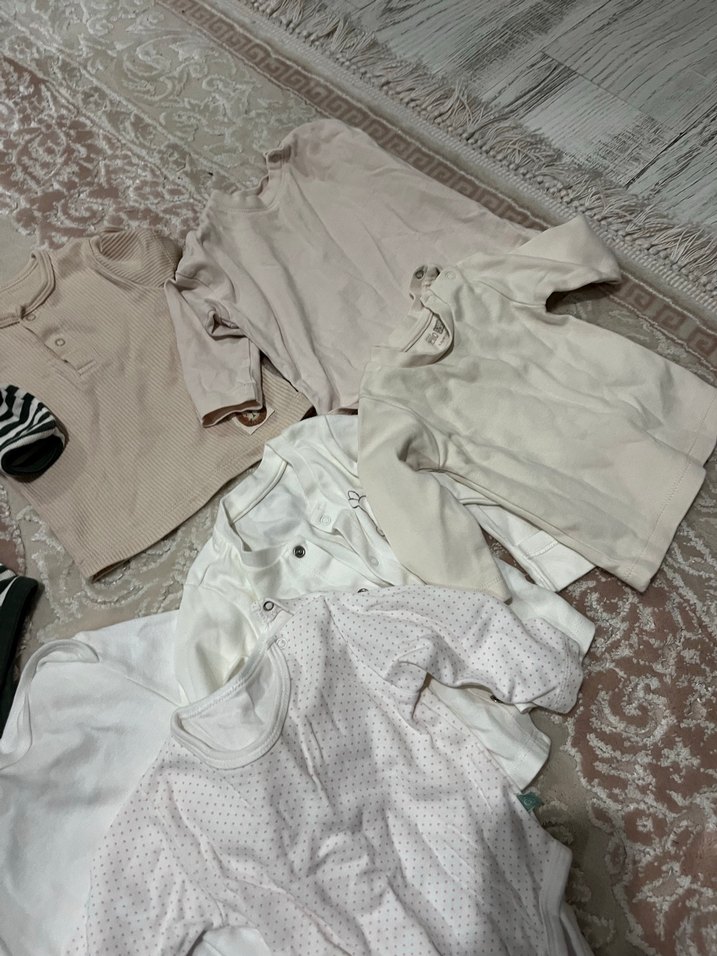 Beyaz Uzun Kollu Pamuklu Bebek Body - Görsel 5