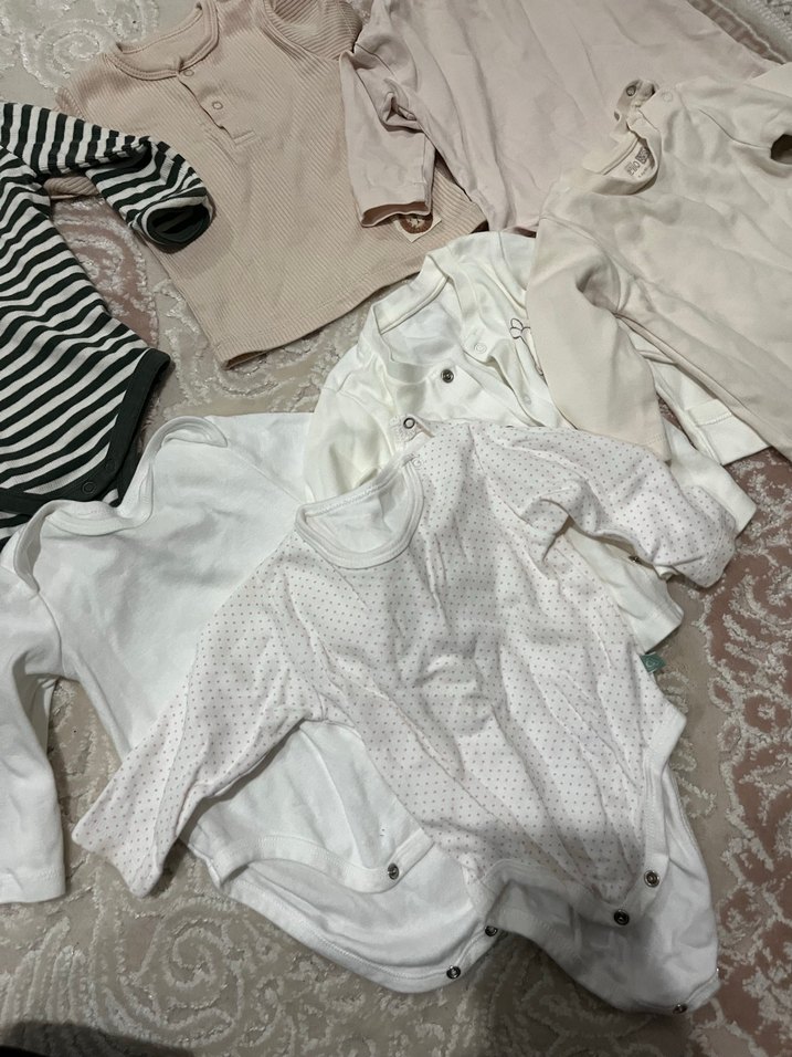 Beyaz Uzun Kollu Pamuklu Bebek Body - Görsel 4