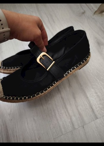 Siyah Tokalı Kadın Dolgu Topuk Espadril - Görsel 4