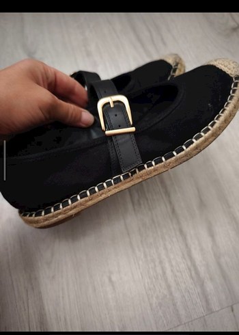 Siyah Tokalı Kadın Dolgu Topuk Espadril - Görsel 3