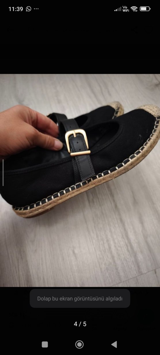 Siyah Tokalı Kadın Dolgu Topuk Espadril - Görsel 3