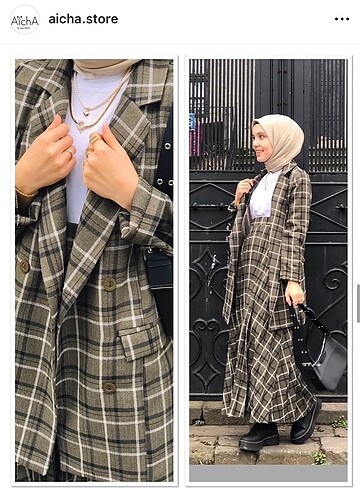 Ekose blazer ceket ve etek