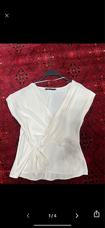 zara bluz krem beyaz