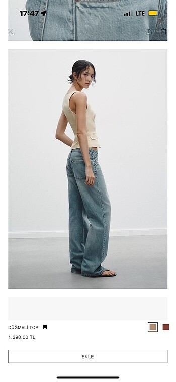 Zara zara düğmeli top bluz