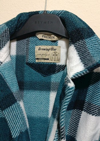 Erkek  ve bayan çiftlere özel Mavi Ekose Düğmeli Pijama Üstü - Görsel 3