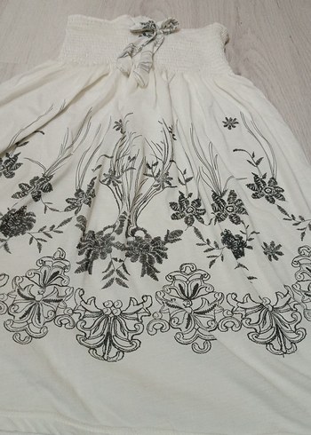 Nakışlı Uzun Bohem elbise - Görsel 3