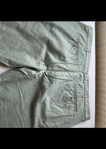 Kemerli Yeşil Haki Keten Erkek Pantolon Büyük beden - Görsel 4