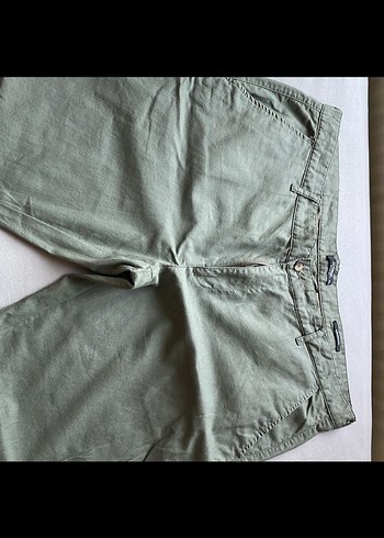 Kemerli Yeşil Haki Keten Erkek Pantolon Büyük beden - Görsel 2