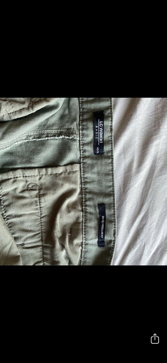 Kemerli Yeşil Haki Keten Erkek Pantolon Büyük beden - Görsel 5