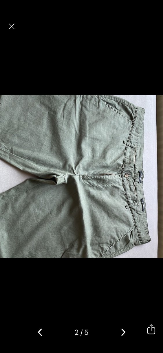 Kemerli Yeşil Haki Keten Erkek Pantolon Büyük beden - Görsel 2