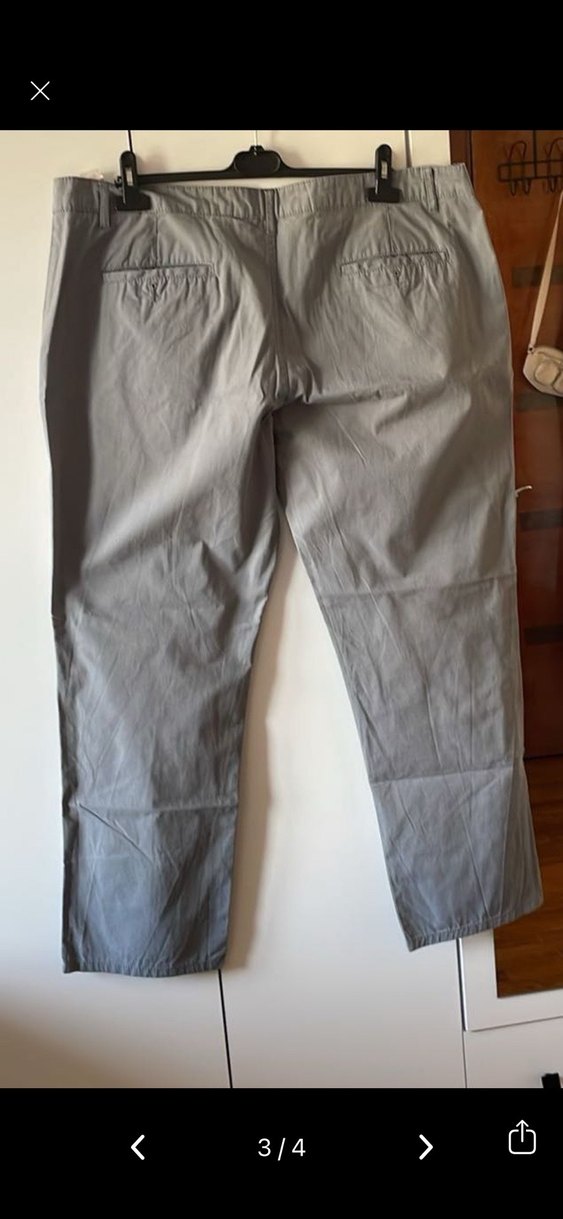 Gri buz mavisi Keten Rahat Kesim Kadın Pantolon - Görsel 3