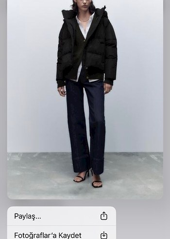 Siyah Kapüşonlu Fermuarlı Kadın Şişme Mont Büyük Beden - Görsel 3