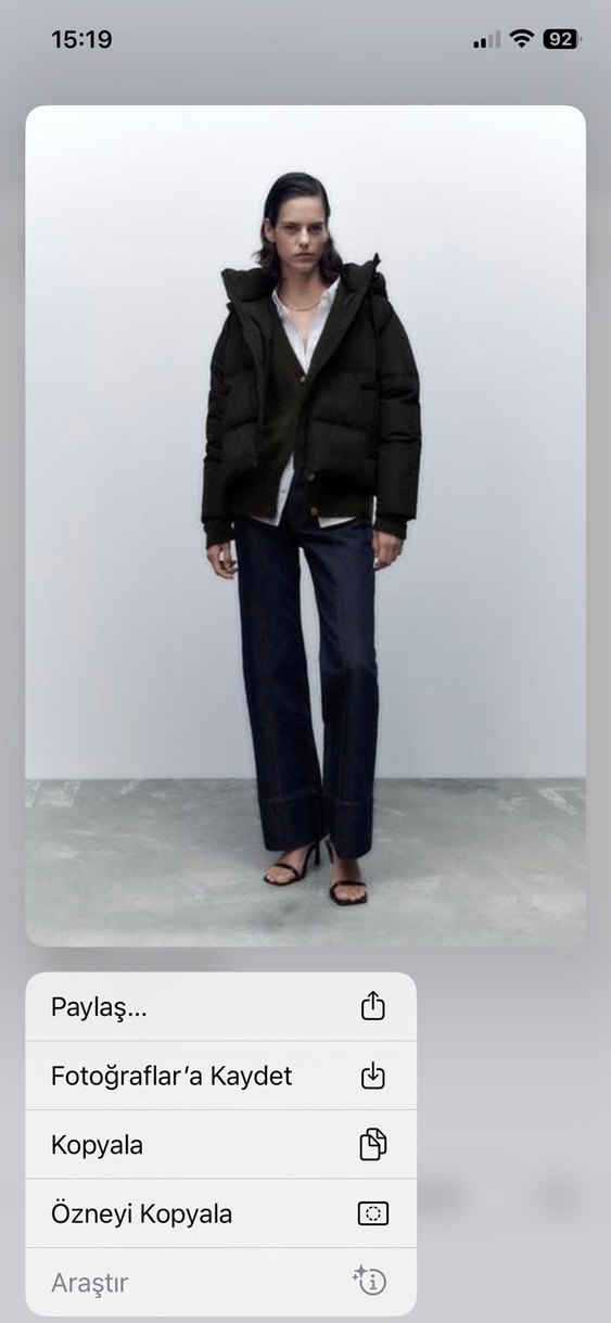 Siyah Kapüşonlu Fermuarlı Kadın Şişme Mont Büyük Beden - Görsel 3